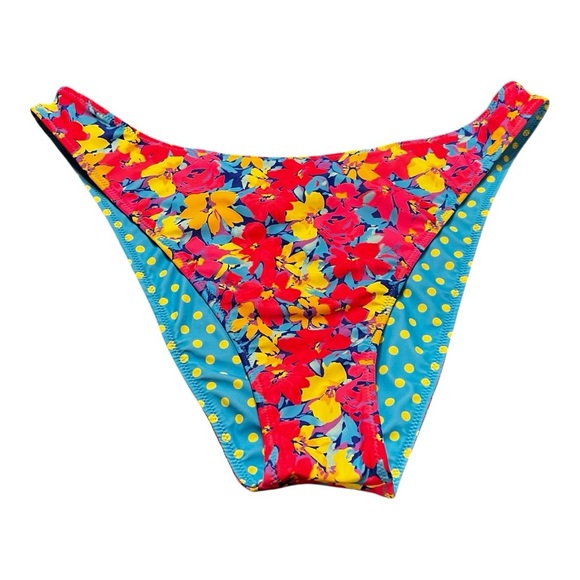 wild fable Other - NWOT Wild Fable Reversible Blue and Yellow Polka Dot Bikini Bottom (XL)